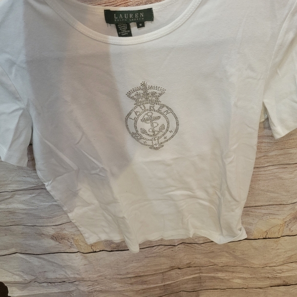 Polo Ralph Lauren White Embellished Short Sleeve Tee - Picture 2 of 6